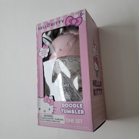 HELLO KITTY Doodle Tumbler with Straw and Surprise Gift Bag inside, Sanrio new - Picture 3 of 13
